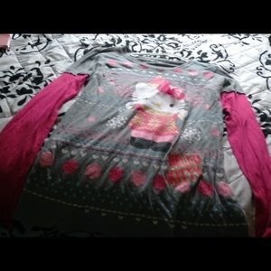 Girls grey hello kitty long sleeve shirt